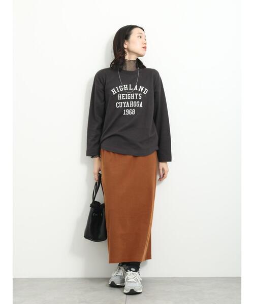 Samansa Mos2 blue（サマンサモスモスブルー）の「【吸湿発熱】カットコールスカート（スカート・レディース・キナリ/ブラック/キャメル・F）」の13枚目の写真