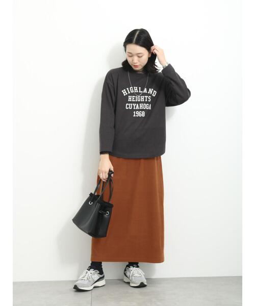 Samansa Mos2 blue（サマンサモスモスブルー）の「【吸湿発熱】カットコールスカート（スカート・レディース・キナリ/ブラック/キャメル・F）」の14枚目の写真