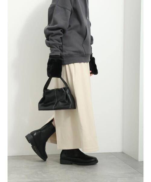 Samansa Mos2 blue（サマンサモスモスブルー）の「【吸湿発熱】カットコールスカート（スカート・レディース・キナリ/ブラック/キャメル・F）」の16枚目の写真