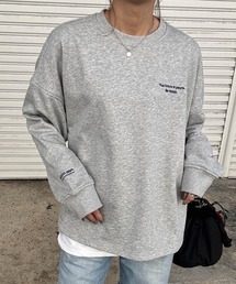 【セットアップ対応】刺繍ロゴオーバースウェット(chiica original) / ロゴスウェット ワンポイント トレーナー オーバーサイズ