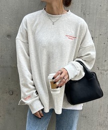 ISOOK | 【セットアップ対応】刺繍ロゴオーバースウェット(chiica original) / ロゴスウェット ワンポイント トレーナー オーバーサイズ(スウェット)