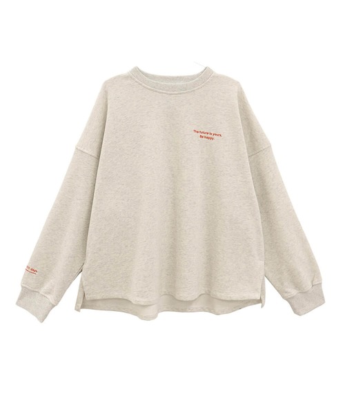 ISOOK（アイスー）の「【セットアップ対応】刺繍ロゴオーバースウェット(chiica original) / ロゴスウェット ワンポイント トレーナー オーバーサイズ（スウェット・レディース・アイボリー/ブラック/グレー/ブラウン・FREE）」の20枚目の写真