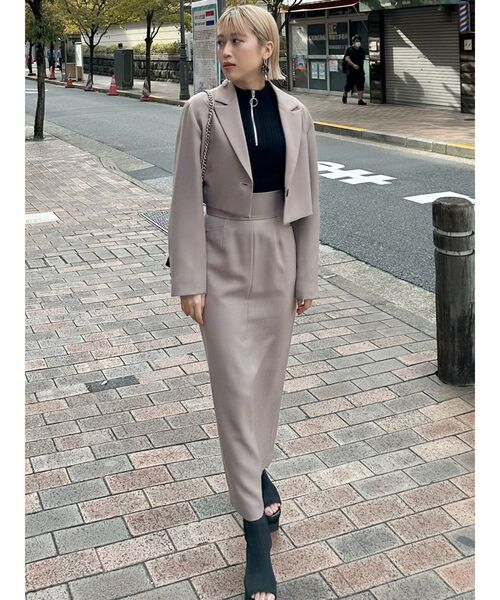 MURUA(ムルーア)の「【SET UP対応】パウダーツイルナロースカート(スカート・レディース・ライトグレー/ダークグレー/ブルー/モカ・1/2)」の10枚目の写真