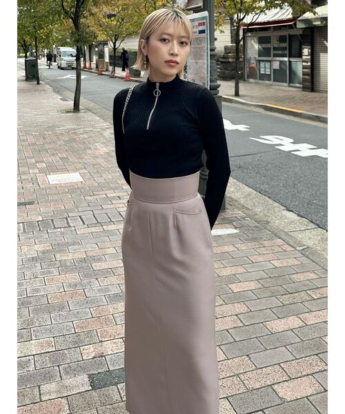 MURUA(ムルーア)の「【SET UP対応】パウダーツイルナロースカート(スカート・レディース・ライトグレー/ダークグレー/ブルー/モカ・1/2)」の12枚目の写真