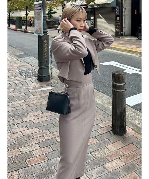 MURUA(ムルーア)の「【SET UP対応】パウダーツイルナロースカート(スカート・レディース・ライトグレー/ダークグレー/ブルー/モカ・1/2)」の13枚目の写真