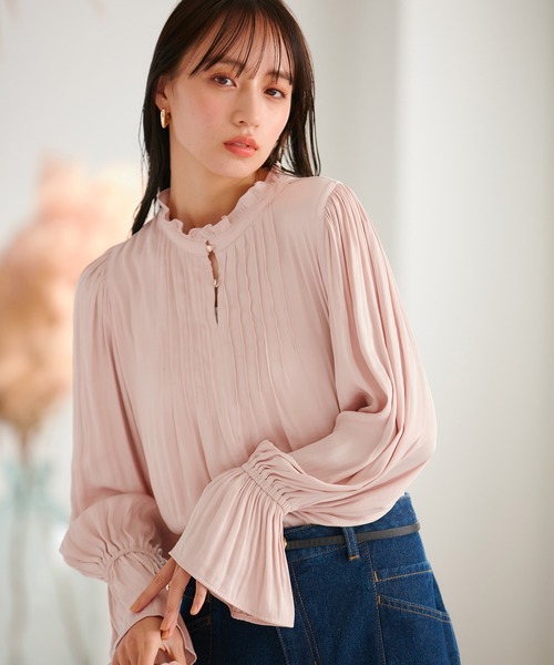 VIS（ビス）の「【前後2WAY】割繊ピンタックブラウス【洗える】（シャツ/ブラウス・レディース・オフホワイト/ピンク系その他2/イエロー系その他/ホワイト系その他5・FREE）」の5枚目の写真