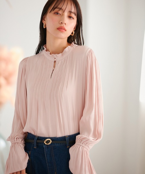 VIS（ビス）の「【前後2WAY】割繊ピンタックブラウス【洗える】（シャツ/ブラウス・レディース・オフホワイト/ピンク系その他2/イエロー系その他/ホワイト系その他5・FREE）」の7枚目の写真