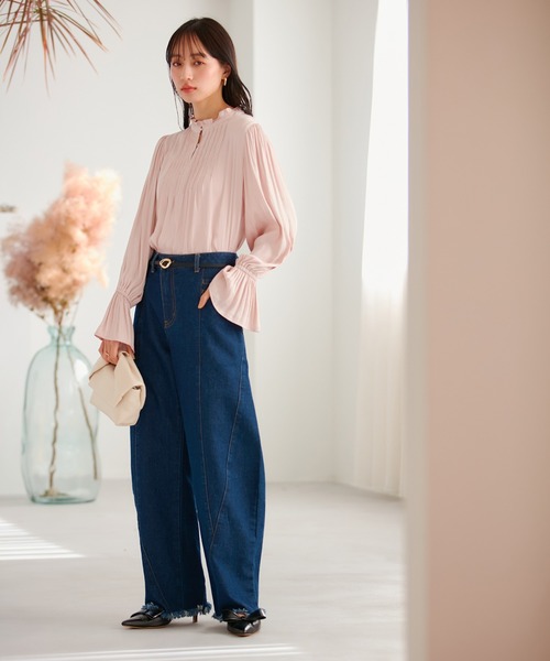 VIS（ビス）の「【前後2WAY】割繊ピンタックブラウス【洗える】（シャツ/ブラウス・レディース・オフホワイト/ピンク系その他2/イエロー系その他/ホワイト系その他5・FREE）」の8枚目の写真