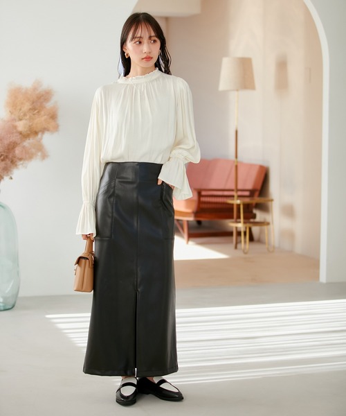 VIS（ビス）の「【前後2WAY】割繊ピンタックブラウス【洗える】（シャツ/ブラウス・レディース・オフホワイト/ピンク系その他2/イエロー系その他/ホワイト系その他5・FREE）」の19枚目の写真