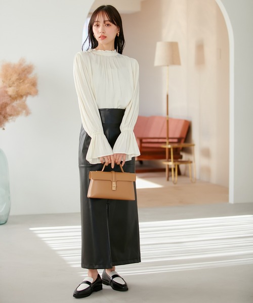 VIS（ビス）の「【前後2WAY】割繊ピンタックブラウス【洗える】（シャツ/ブラウス・レディース・オフホワイト/ピンク系その他2/イエロー系その他/ホワイト系その他5・FREE）」の20枚目の写真