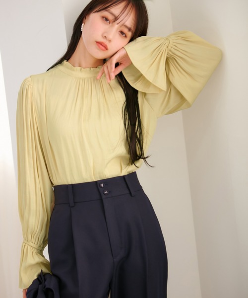 VIS（ビス）の「【前後2WAY】割繊ピンタックブラウス【洗える】（シャツ/ブラウス・レディース・オフホワイト/ピンク系その他2/イエロー系その他/ホワイト系その他5・FREE）」の22枚目の写真
