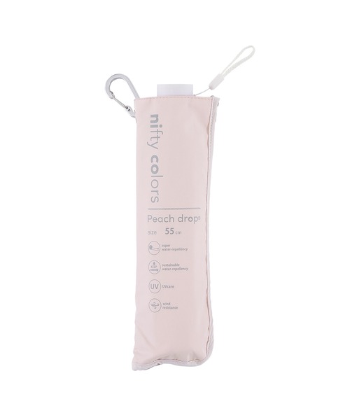 nifty colors（ニフティーカラーズ）の「【超撥水】ピーチドロップ耐風傘 55㎝（折りたたみ傘・レディース・ホワイト/ブラック/グレー/ネイビー/ピンク/グリーン・FREE）」の22枚目の写真