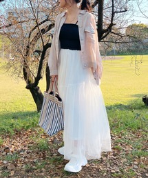 AS KNOW AS plus | ◎揺れるギャザーチュールロングスカート(スカート)