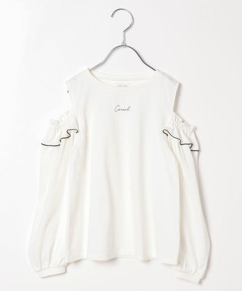 GLOBAL WORK(グローバルワーク)の「ヘビロッTEE/肩あき長袖/976071(Tシャツ/カットソー・キッズ・ブラック/オフホワイト・140cm/150cm/160cm/170cm/130cm/120cm)」の3枚目の写真