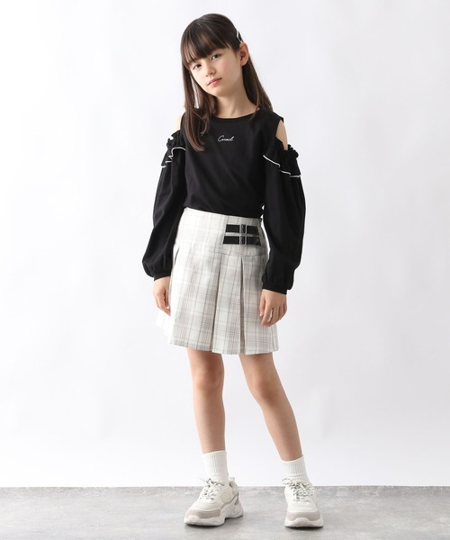 GLOBAL WORK(グローバルワーク)の「ヘビロッTEE/肩あき長袖/976071(Tシャツ/カットソー・キッズ・ブラック/オフホワイト・140cm/150cm/160cm/170cm/130cm/120cm)」の21枚目の写真