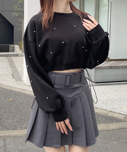 one way（ワンウェイ）の「ビジュードロストスウェットプルオーバー（スウェット・レディース・ブラック/グレー/ベージュ/ホワイト・FREE）」の3枚目の写真