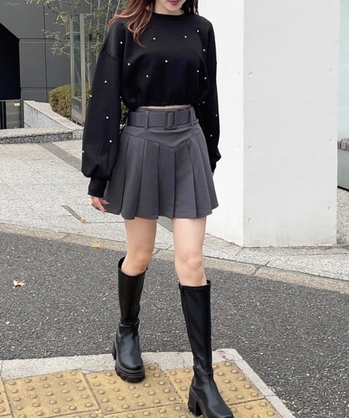 one way（ワンウェイ）の「ビジュードロストスウェットプルオーバー（スウェット・レディース・ブラック/グレー/ベージュ/ホワイト・FREE）」の5枚目の写真