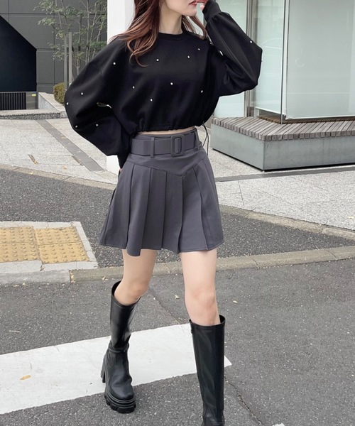 one way（ワンウェイ）の「ビジュードロストスウェットプルオーバー（スウェット・レディース・ブラック/グレー/ベージュ/ホワイト・FREE）」の6枚目の写真