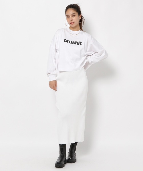 tシャツ 「HEREIAM」ロゴロングスリーブ レディース セール】【HEREIAM】ロゴロングスリーブ（Tシャツ/カットソー