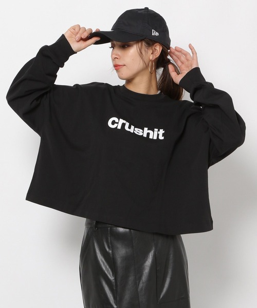 tシャツ 「HEREIAM」ロゴロングスリーブ レディース セール】【HEREIAM】ロゴロングスリーブ（Tシャツ/カットソー