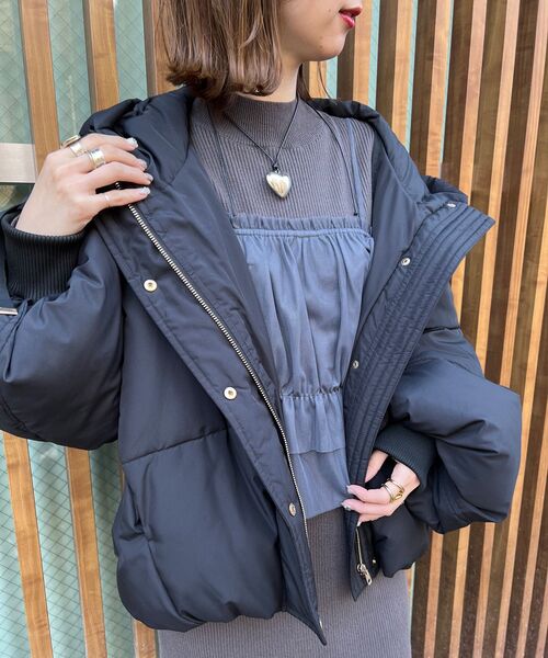 MAJESTIC LEGON（マジェスティックレゴン）の「チュールビスチェセットミニニットワンピ（ワンピース・レディース・ライトグレー/アイボリー/チャコールグレー・MEDIUM）」の18枚目の写真