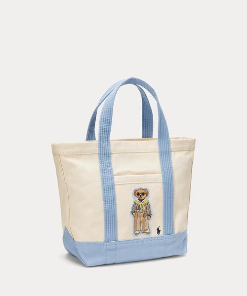 POLO RALPH LAUREN(ポロ ラルフ ローレン)の「キャンバス スモール Polo ベア トート(ハンドバッグ・レディース・ブルー・ONE)」の2枚目の写真