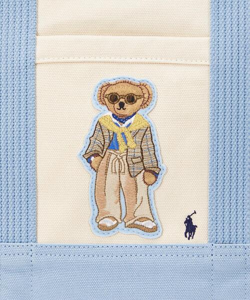 POLO RALPH LAUREN(ポロ ラルフ ローレン)の「キャンバス スモール Polo ベア トート(ハンドバッグ・レディース・ブルー・ONE)」の5枚目の写真