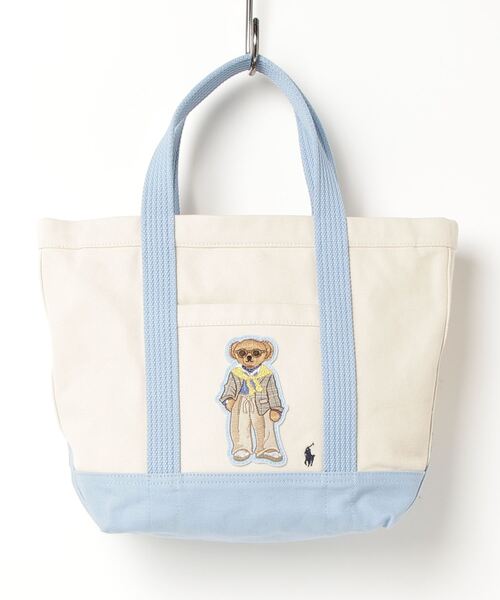 POLO RALPH LAUREN(ポロ ラルフ ローレン)の「キャンバス スモール Polo ベア トート(ハンドバッグ・レディース・ブルー・ONE)」の6枚目の写真