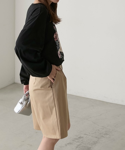 BONLECILL(ボンルシール)の「ヴィンテージフラワープリントオーバーロンTEE(Tシャツ/カットソー・レディース・ベージュ/オートミール/オフホワイト/ブラック/アッシュグレー/ホワイト系/ブラック系・FREE)」の11枚目の写真