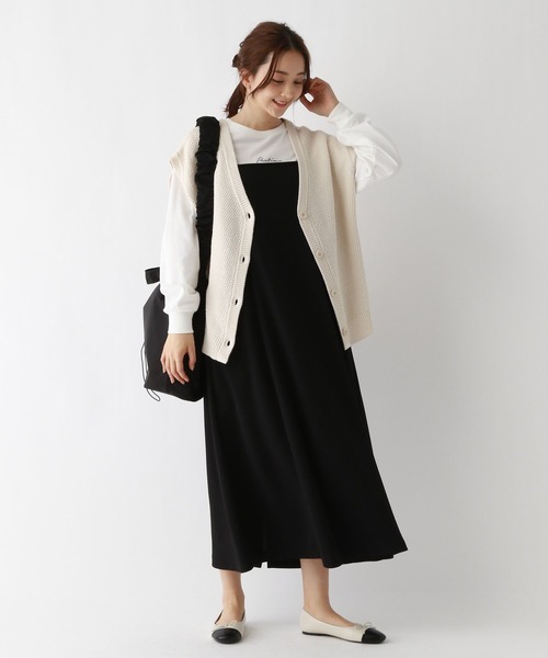 GLOBAL WORK（グローバルワーク）の「スッキレイカーディガンベスト/987139（ベスト・レディース・ブラック/アイボリー/ブラック系その他/グレー系その他2・SHORT/REGULAR）」の10枚目の写真