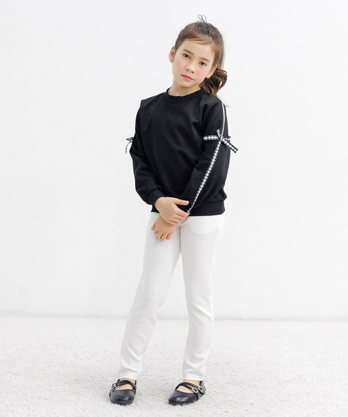 Bee des Bee（ビーデスビー）の「ラインリボントップス（スウェット・キッズ・ブラック/ホワイト・150cm/140cm/130cm/120cm/110cm/100cm）」の9枚目の写真