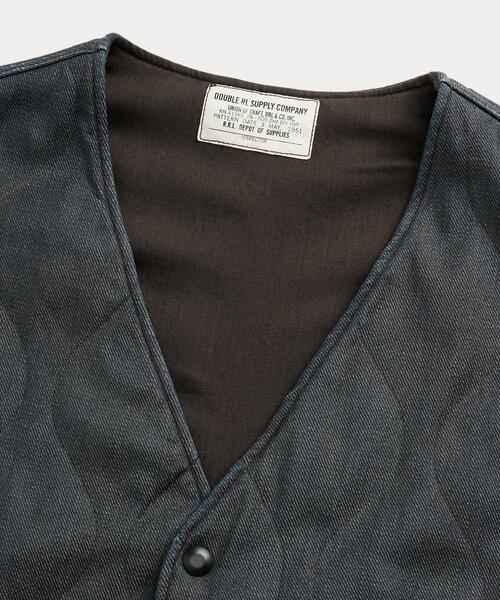RRL（ダブル アール エル）の「キルテッド インディゴ デニム ベスト 