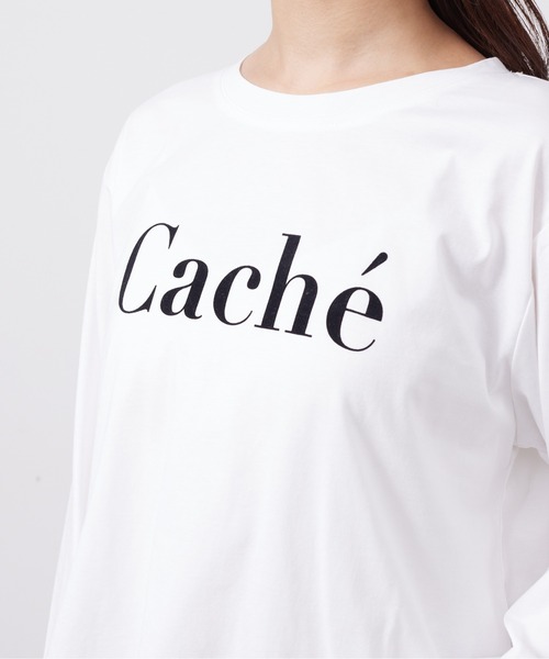 Chez toi（シェトワ）の「フロッキーロゴプリントロンT（Tシャツ/カットソー・レディース・ブラック/グレイッシュベージュ/オフホワイト・FREE）」の12枚目の写真