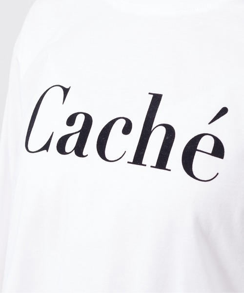 Chez toi（シェトワ）の「フロッキーロゴプリントロンT（Tシャツ/カットソー・レディース・ブラック/グレイッシュベージュ/オフホワイト・FREE）」の8枚目の写真