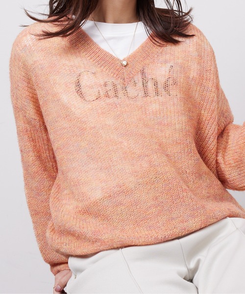 Chez toi（シェトワ）の「フロッキーロゴプリントロンT（Tシャツ/カットソー・レディース・ブラック/グレイッシュベージュ/オフホワイト・FREE）」の18枚目の写真