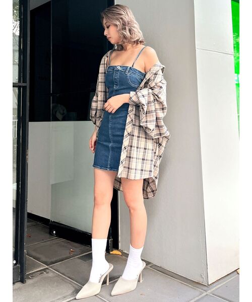 GYDA（ジェイダ）の「タイトベアデニムワンピース（ワンピース・レディース・ブルー/ライトブルー・MEDIUM/SMALL）」の22枚目の写真