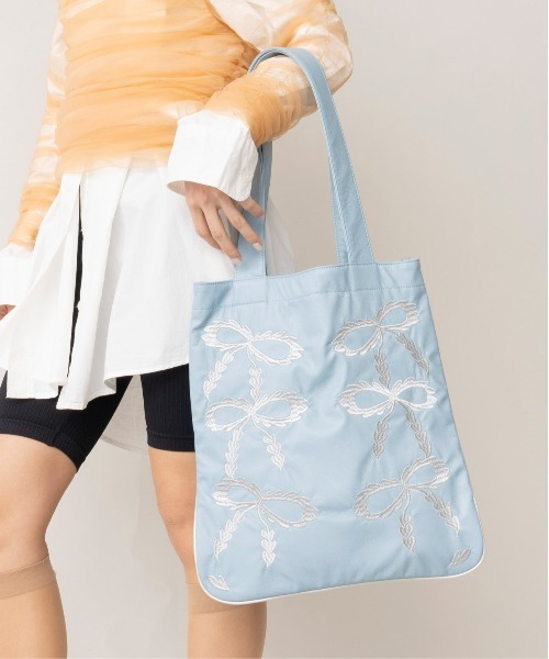 Casselini（キャセリーニ）の「Casselini(キャセリーニ)スカラップエンブロイダリトート（トートバッグ・レディース・ブラック/カーキ/ピンク/ブルー・FREE）」の16枚目の写真