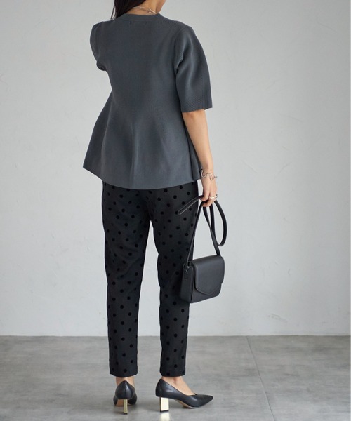 タグ付き　MONCLER モンクレール　コットン　半袖ペプラムニット　M タグ付きMONCLER モンクレールコットン半袖ペプラムニットM