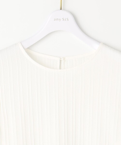 ANY SIS（エニィスィス）の「【洗える】ジャガードペプラム ブラウス（シャツ/ブラウス・レディース・スカイブルー系/ホワイト系・2）」の13枚目の写真