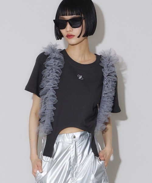 VIOLETTA（ヴィオレッタ）の「【select】チュールフリルサスペンダー（サスペンダー・レディース・グレー/ブラック/オフホワイト・FREE）」の8枚目の写真