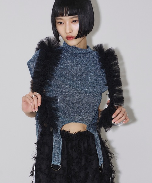 VIOLETTA（ヴィオレッタ）の「【select】チュールフリルサスペンダー（サスペンダー・レディース・グレー/ブラック/オフホワイト・FREE）」の17枚目の写真