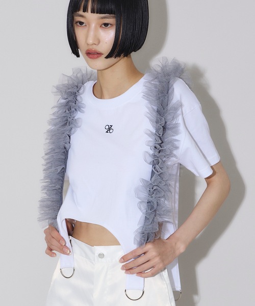 VIOLETTA（ヴィオレッタ）の「【select】チュールフリルサスペンダー（サスペンダー・レディース・グレー/ブラック/オフホワイト・FREE）」の11枚目の写真