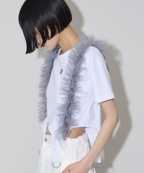 VIOLETTA（ヴィオレッタ）の「【select】チュールフリルサスペンダー（サスペンダー・レディース・グレー/ブラック/オフホワイト・FREE）」の4枚目の写真