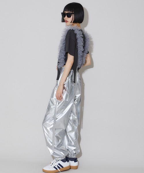 VIOLETTA（ヴィオレッタ）の「【select】チュールフリルサスペンダー（サスペンダー・レディース・グレー/ブラック/オフホワイト・FREE）」の6枚目の写真