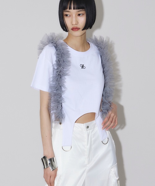 VIOLETTA（ヴィオレッタ）の「【select】チュールフリルサスペンダー（サスペンダー・レディース・グレー/ブラック/オフホワイト・FREE）」の16枚目の写真