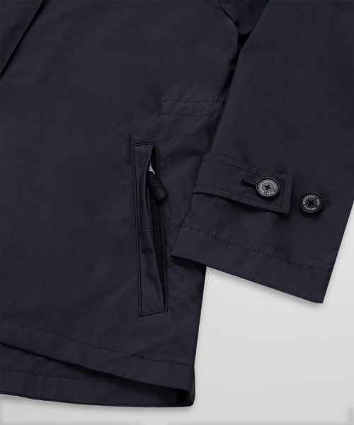 ポリエステル ハイカウントタフタ ショート フーデッドコート