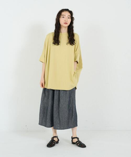 conges payes ADIEU TRISTESSE（コンジェ ペイエ アデュートリステス）の「ポンチョTシャツ（Tシャツ/カットソー・レディース・ブラック/ピンク/イエロー/ストライプ・FREE）」の5枚目の写真