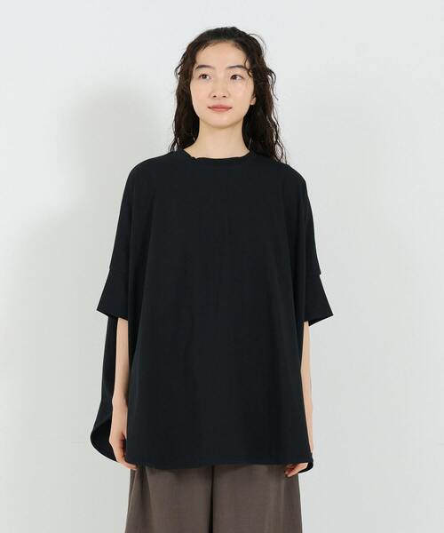 conges payes ADIEU TRISTESSE（コンジェ ペイエ アデュートリステス）の「ポンチョTシャツ（Tシャツ/カットソー・レディース・ブラック/ピンク/イエロー/ストライプ・FREE）」の14枚目の写真