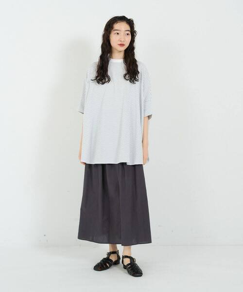 conges payes ADIEU TRISTESSE（コンジェ ペイエ アデュートリステス）の「ポンチョTシャツ（Tシャツ/カットソー・レディース・ブラック/ピンク/イエロー/ストライプ・FREE）」の17枚目の写真