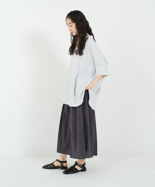 conges payes ADIEU TRISTESSE（コンジェ ペイエ アデュートリステス）の「ポンチョTシャツ（Tシャツ/カットソー・レディース・ブラック/ピンク/イエロー/ストライプ・FREE）」の18枚目の写真